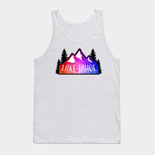 Geometric Colorful Mountain Lake Tahoe Tank Top